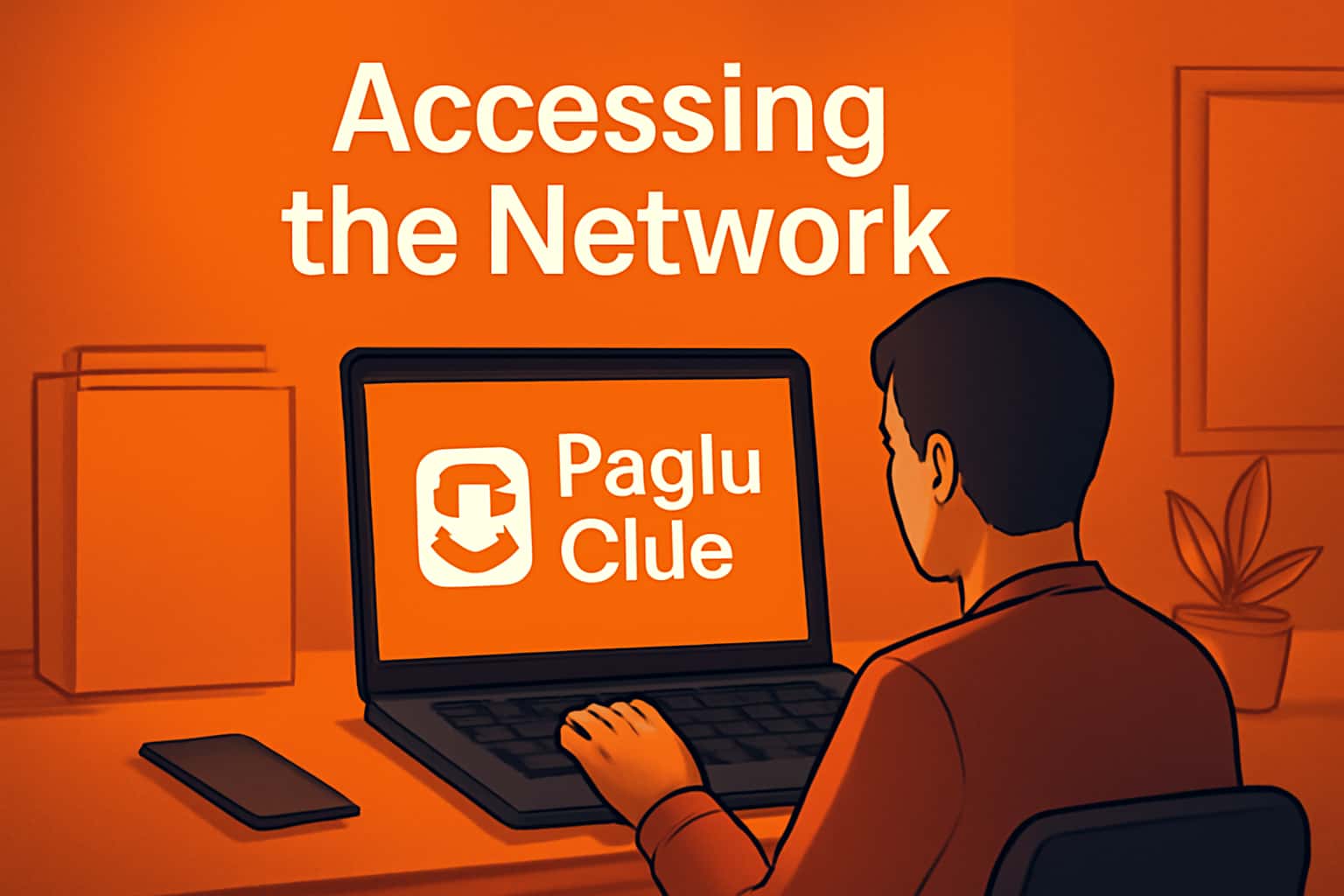An informational scene illustrating the process of accessing the Paglu Club Network.
